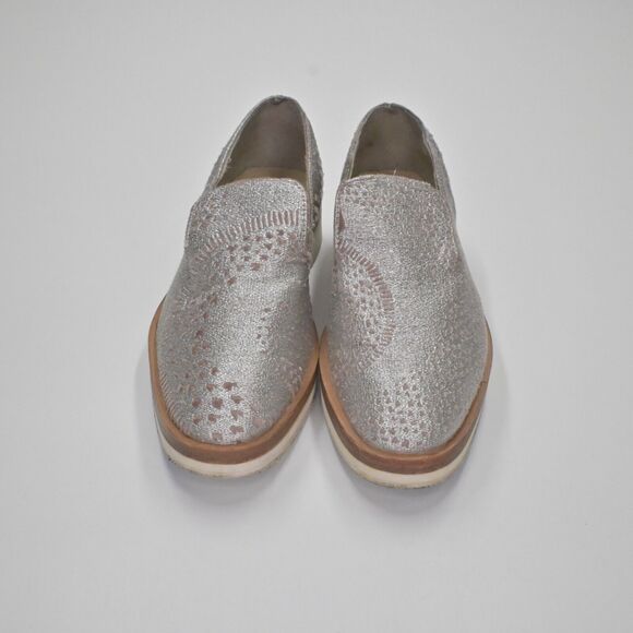 FREE PEOPLE Loafers Womens Size 38 Snake Eyes Print Velvet Platform Shoe Slip On - Picture 2 of 12